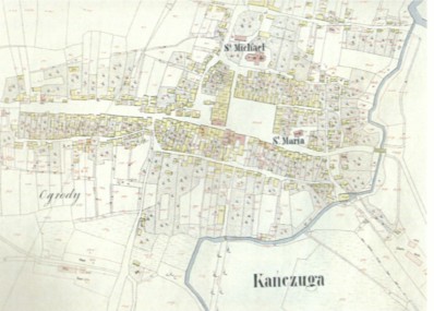Mapa katastralna Kańczugi z roku 1851